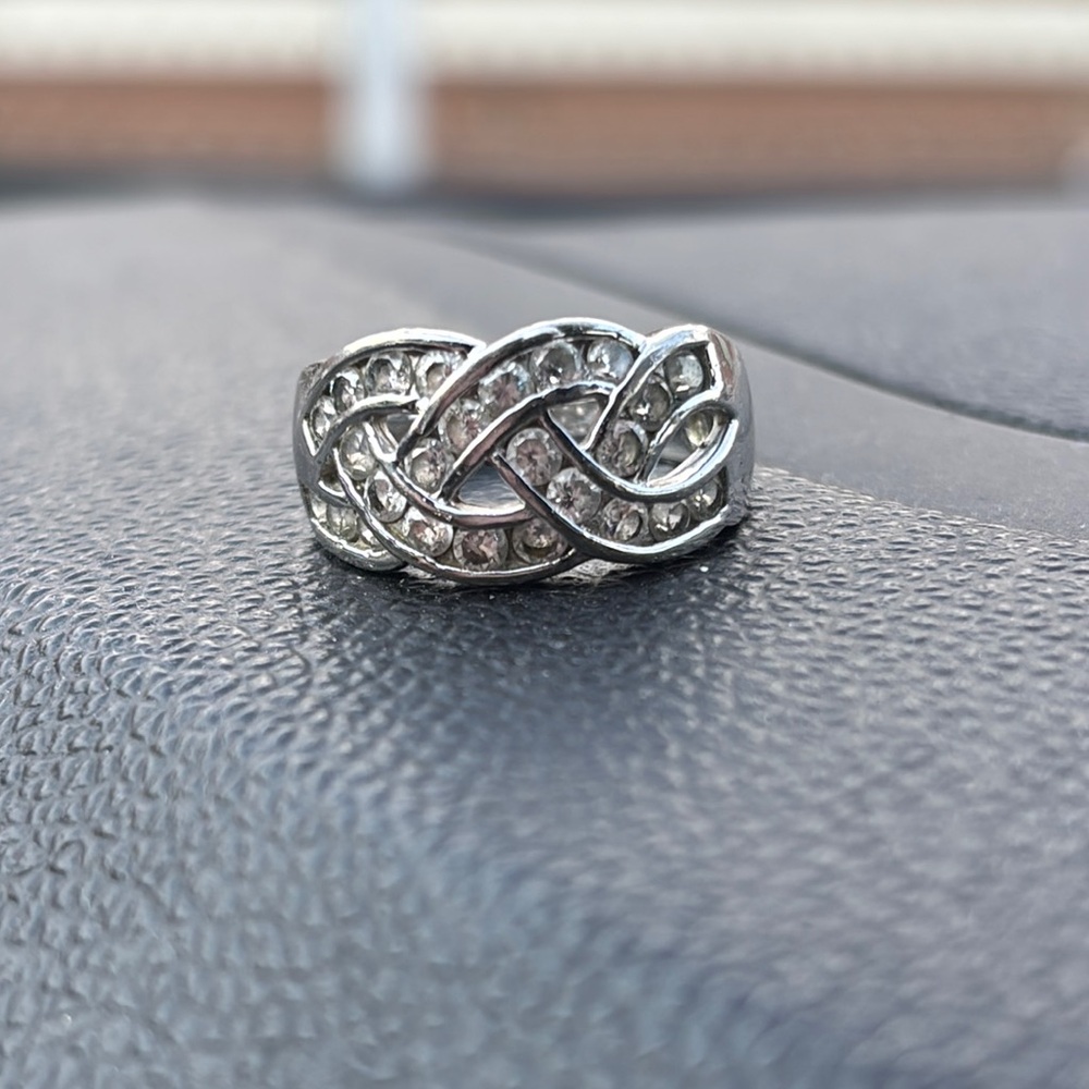 Silver Braided Women's Ring